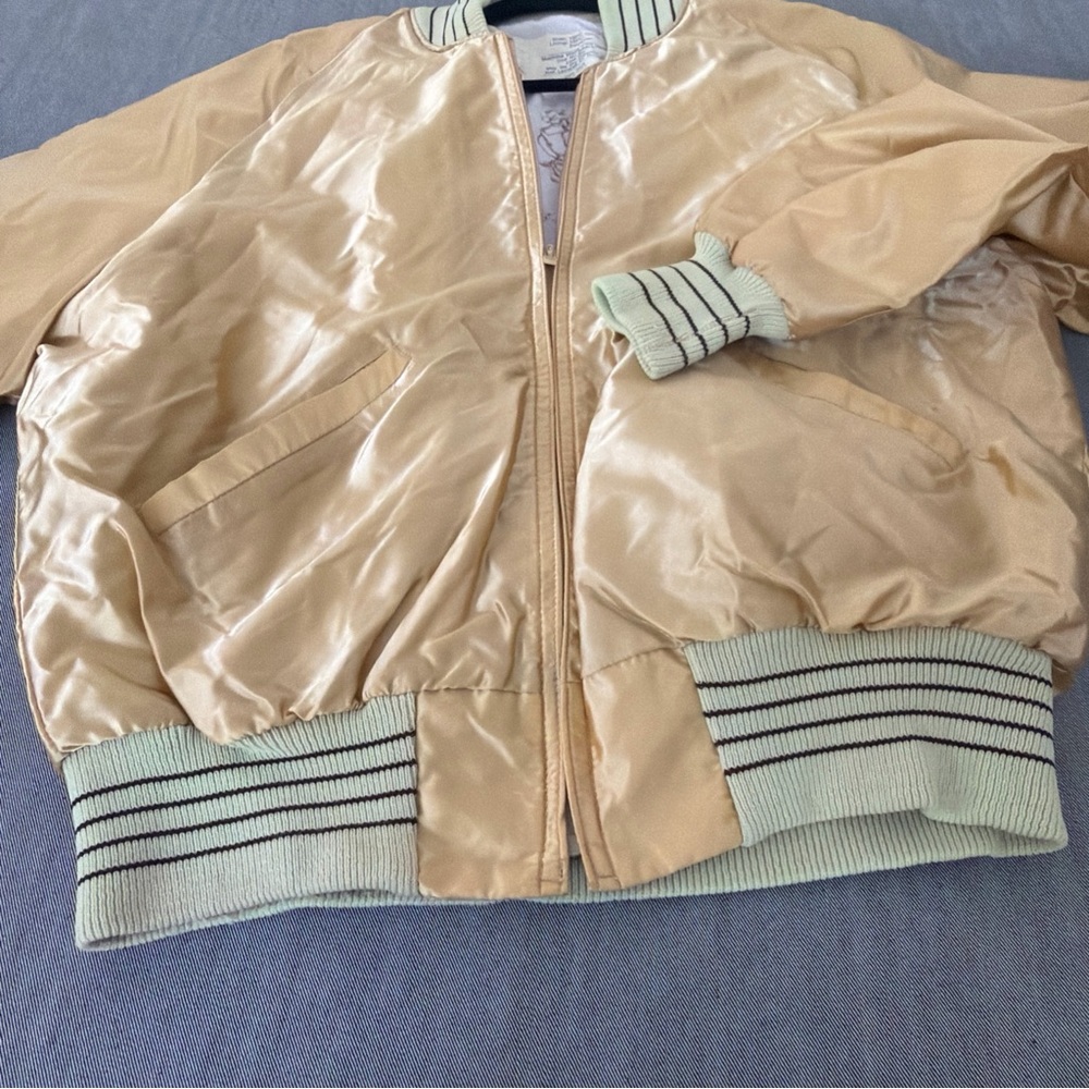 Vintage DeLong Jacket Adult Medium Maroon Satin Bomber USA F-24 - Picture 3 of 6